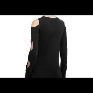 1. State Women's V-Neck Tunic/ Sweater with/ Cutout Sleeves - Black